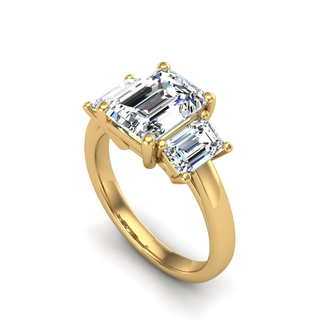 Aaliyah Emerald Three-Stone Engagement ring