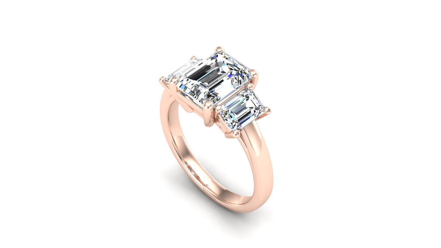 Aaliyah Emerald Three-Stone Engagement ring