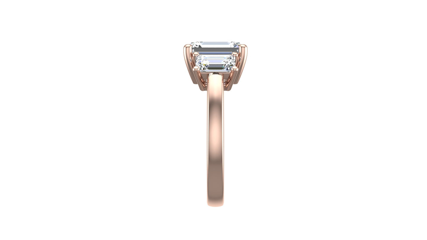 Aaliyah Emerald Three-Stone Engagement ring