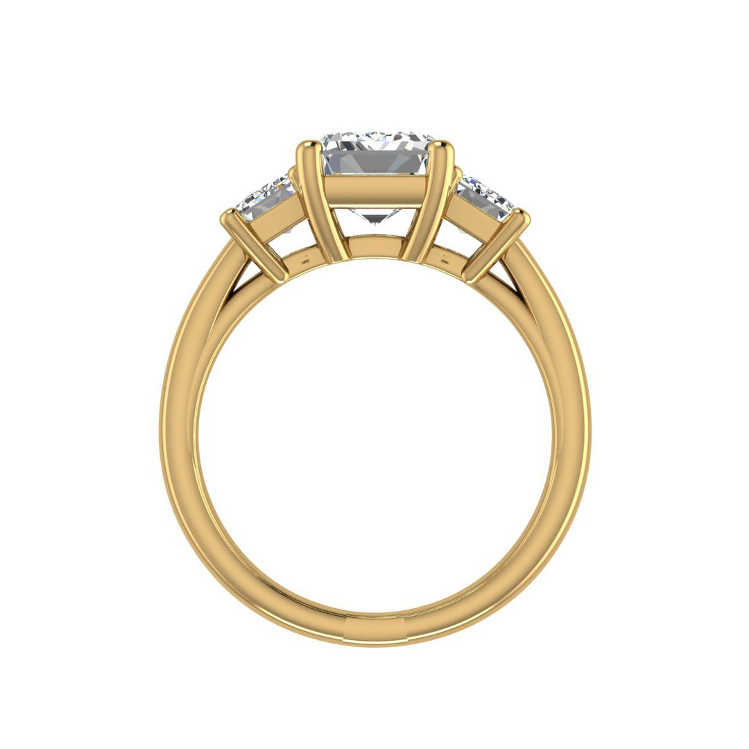 Aaliyah Emerald Three-Stone Engagement ring