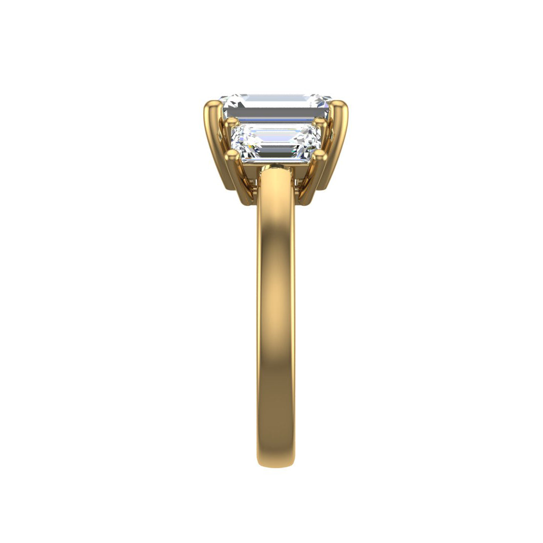 Aaliyah Emerald Three-Stone Engagement ring