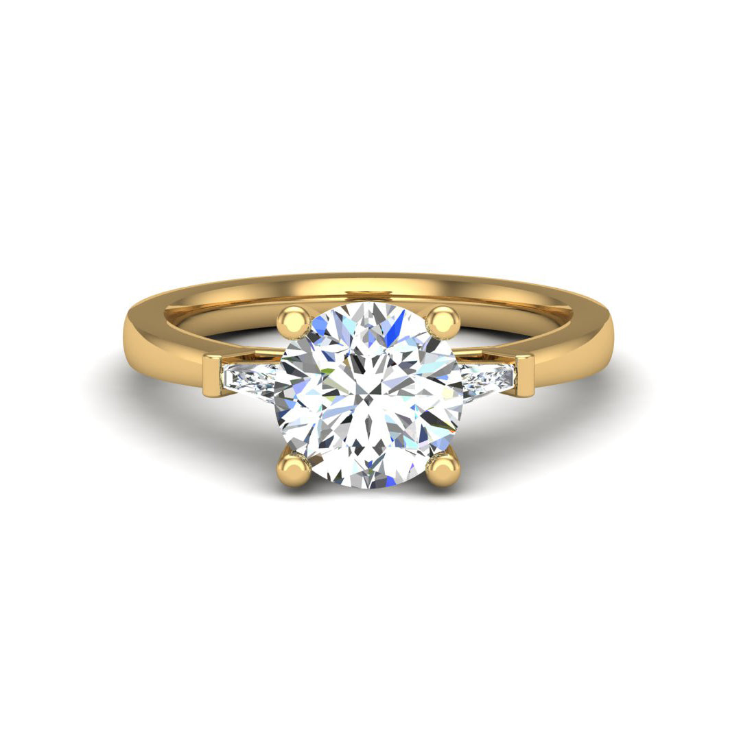 Alina Emerald Three-Stone Engagement ring