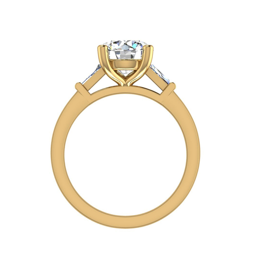 Alina Emerald Three-Stone Engagement ring