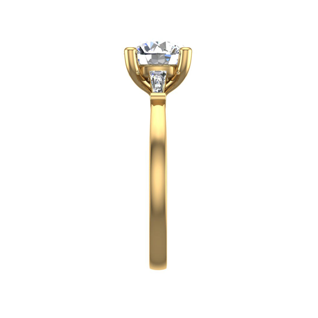 Alina Emerald Three-Stone Engagement ring