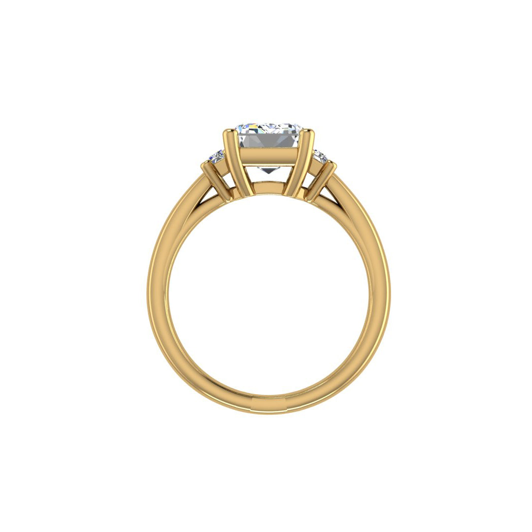 Jennifer Emerald Three-Stone Engagement ring