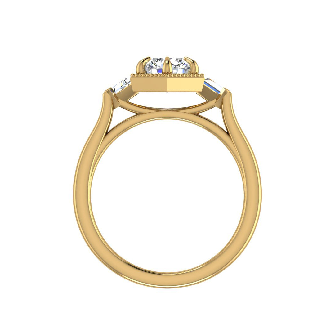 Quinn Three Stone Engagement Ring