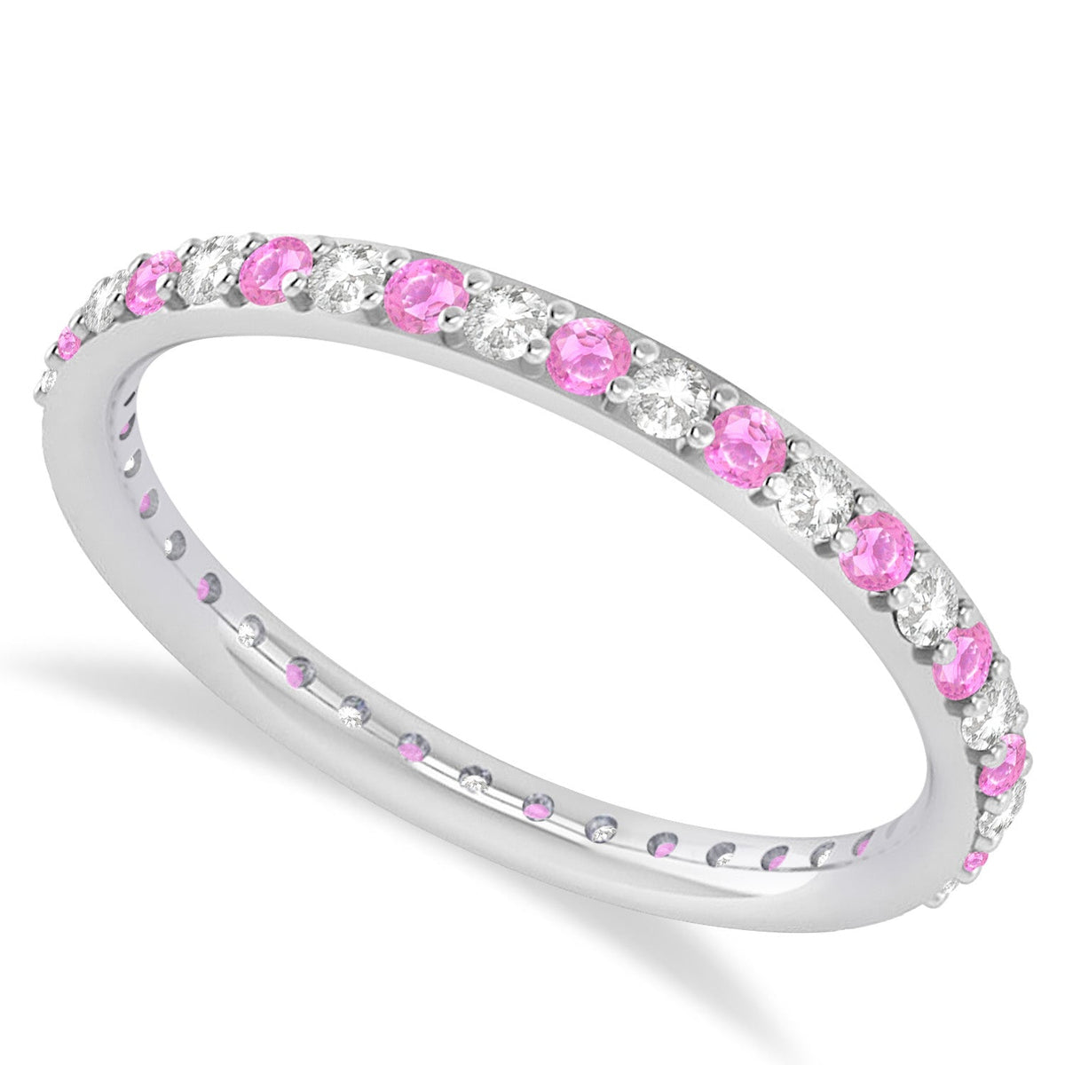 allurez-0.57-ctw-round#round-diamond#pink-sapphire-14-k-white-gold-eternity-wedding-band