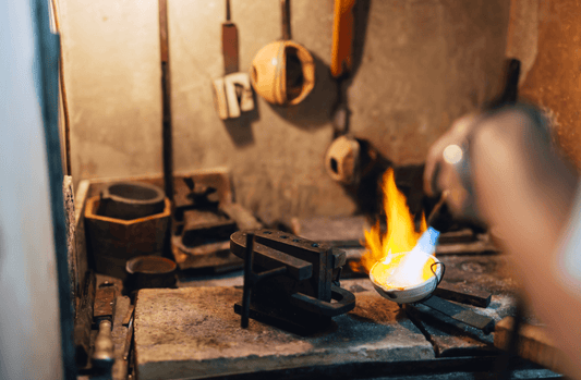 Melting old jewellery for a new creation