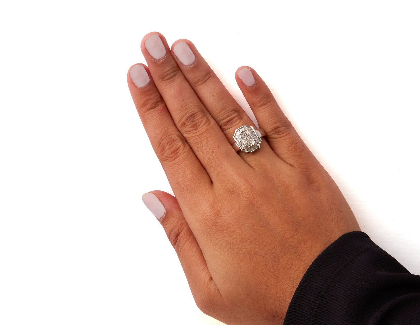 14k-white-gold-1.00-cttw-baguette-and-princess-cut-diamond-cocktail-art-deco-style-ring-(h-i-color,-si1-si2-clarity)---size-7