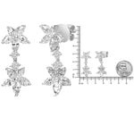18k White Gold 6.0 Cttw Marquise Diamond Floral Dangle Drop Earrings (E-F Color, VS1-VS2 Clarity)