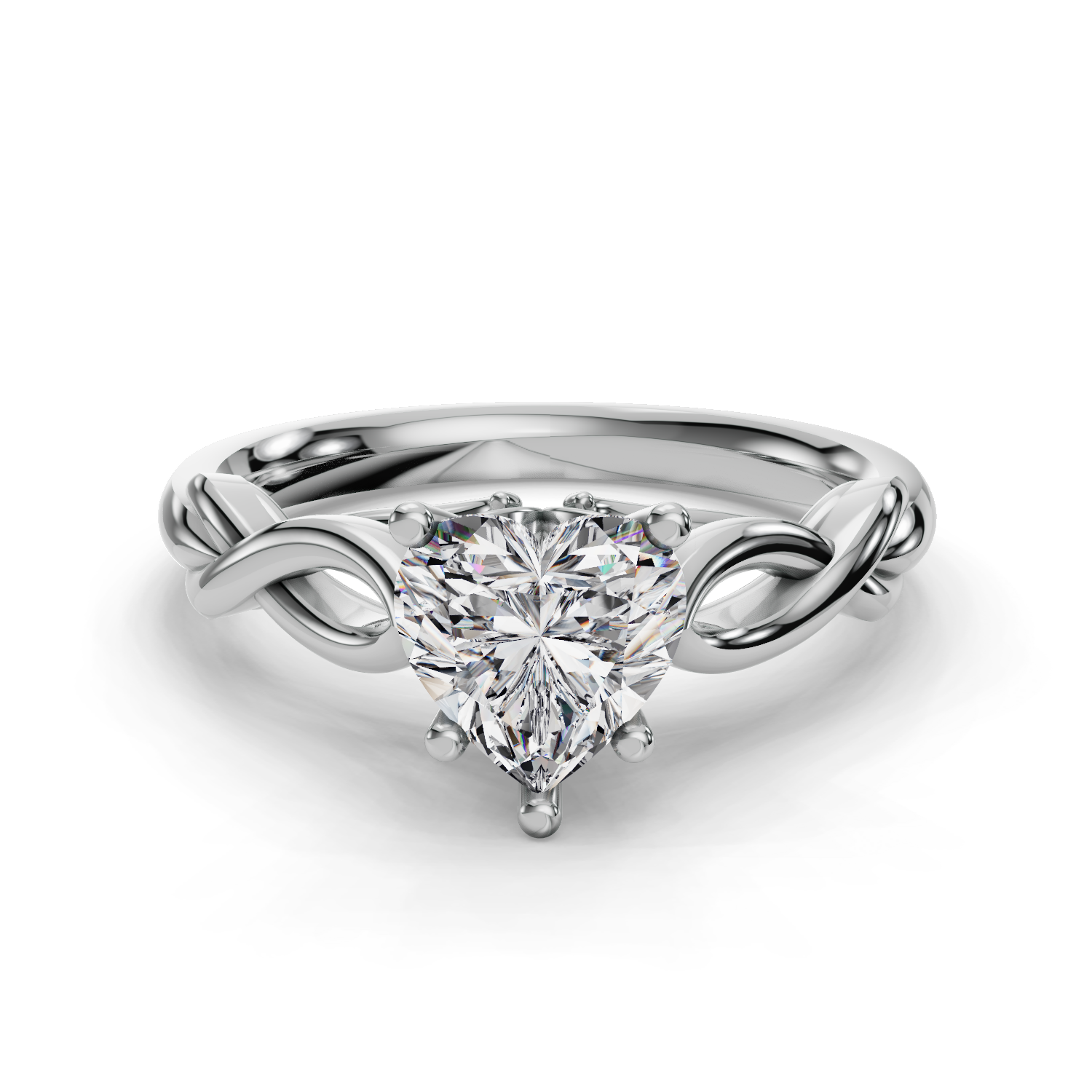 Heart Solitaire Engagement Ring - The Diamond Club