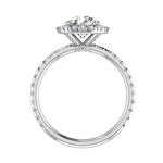 Chloe Single Row Halo with Pave Band