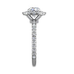 Chloe Single Row Halo with Pave Band