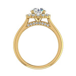 Aria Dainty Floral Style Halo Engagement Ring