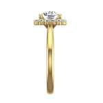 Aria Dainty Floral Style Halo Engagement Ring