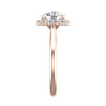 Aria Dainty Floral Style Halo Engagement Ring