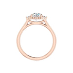 Ruby Half halo bubble Engagement Ring