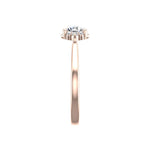 Ruby Half halo bubble Engagement Ring
