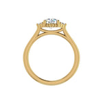 Ruby Half halo bubble Engagement Ring