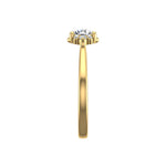 Ruby Half halo bubble Engagement Ring