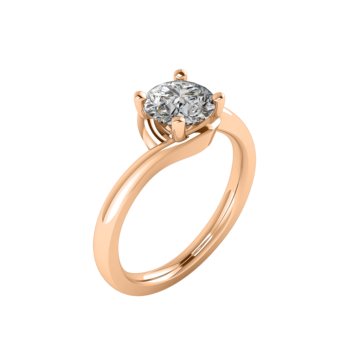 Evelyn Bypass Solitaire Engagement Ring