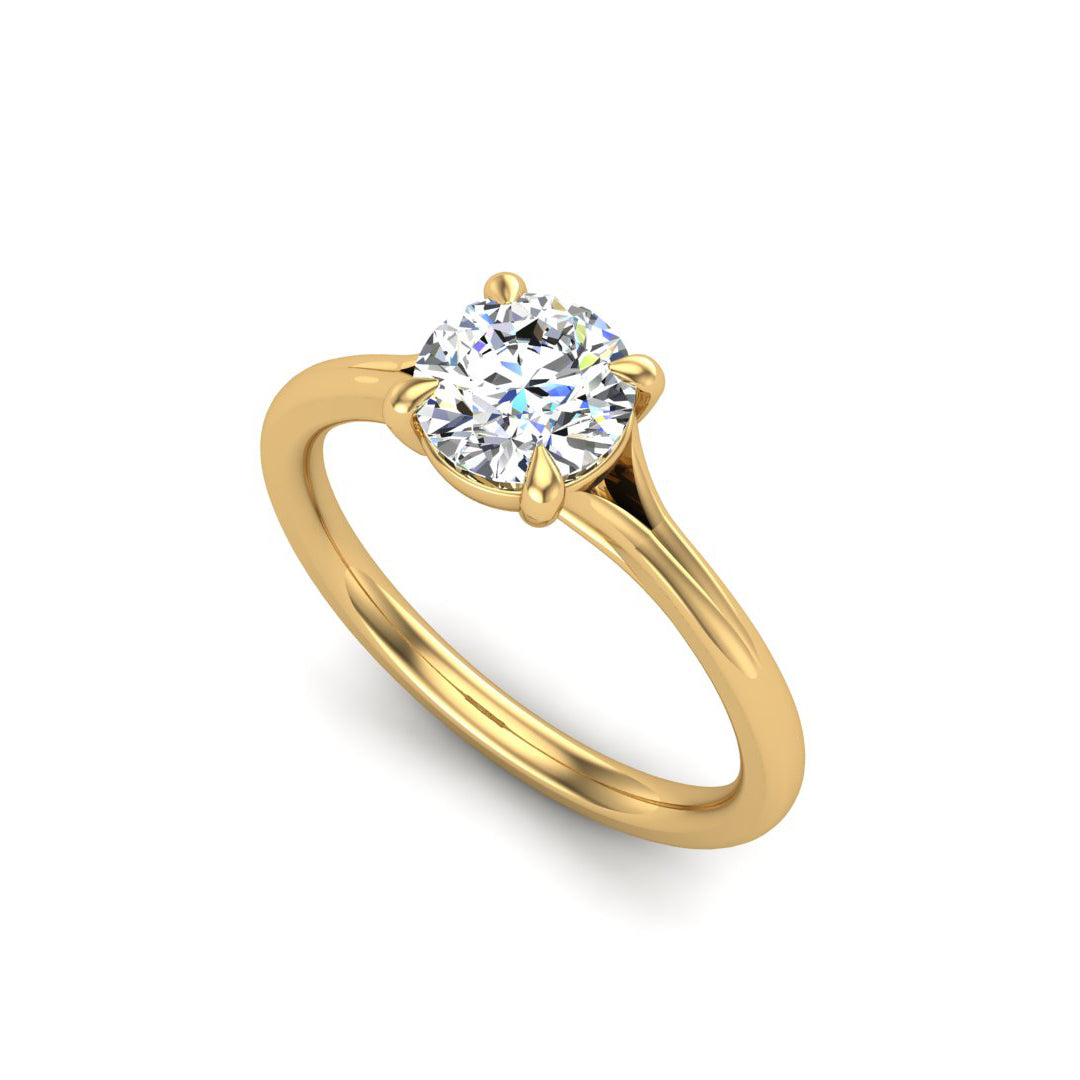 Isabella 4 prong solitaire with Split shank