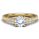 Abigail Pave Engagement Ring with hidden halo