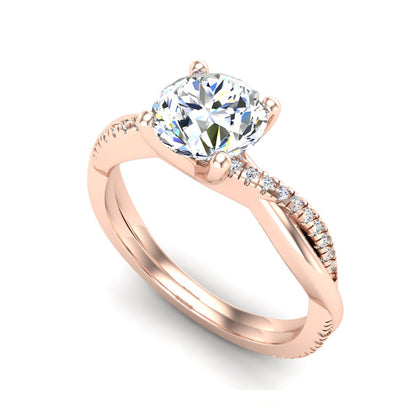 Emily Diamond Twisted Pave Engagement Ring