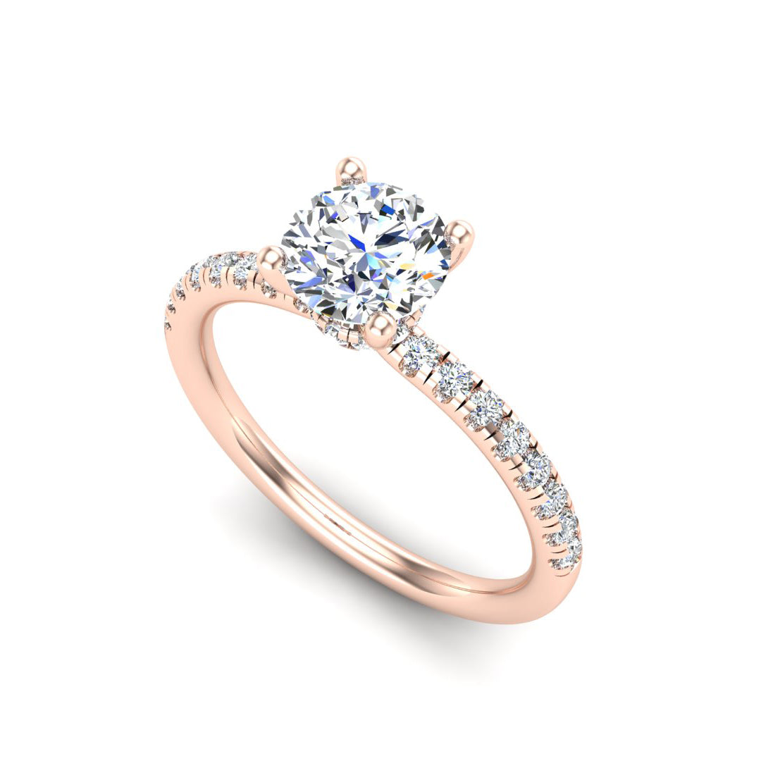 Charlotte Hidden Halo with Pave Band
