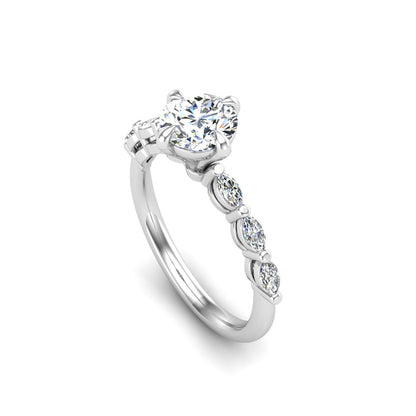 Aubrey Marquise band engagement ring