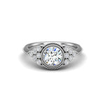 Serenity Accented mil-grain Engagement Ring