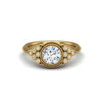 Serenity Accented mil-grain Engagement Ring