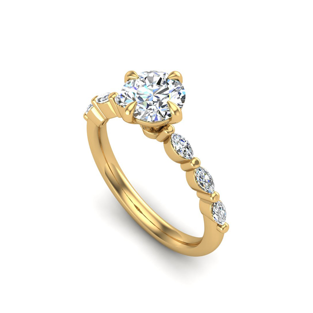 Mila Marquise band engagement ring