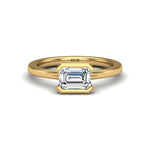 Adeline Half Bezel East West Solitaire Engagement Ring