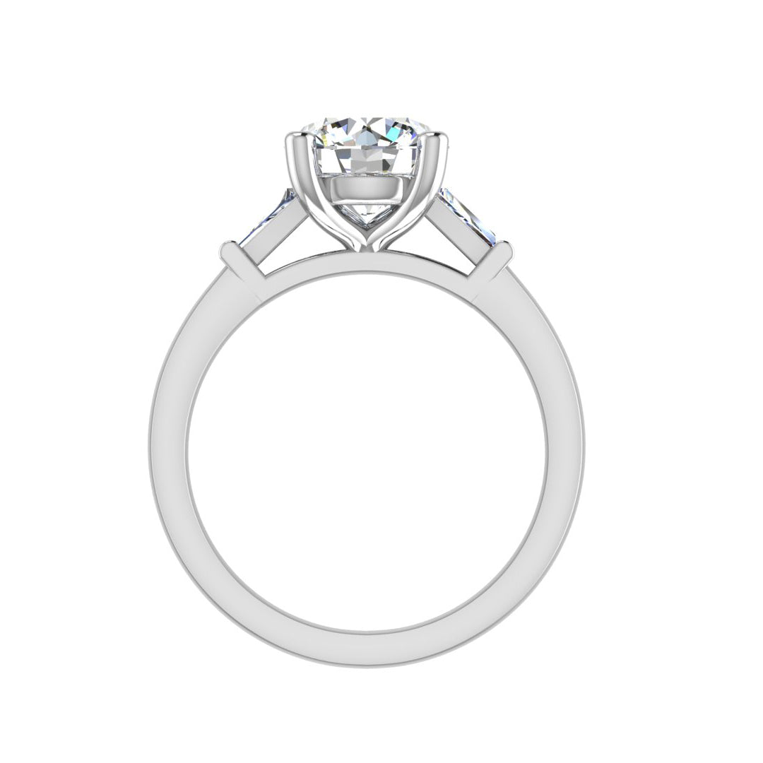 Alina Emerald Three-Stone Engagement ring
