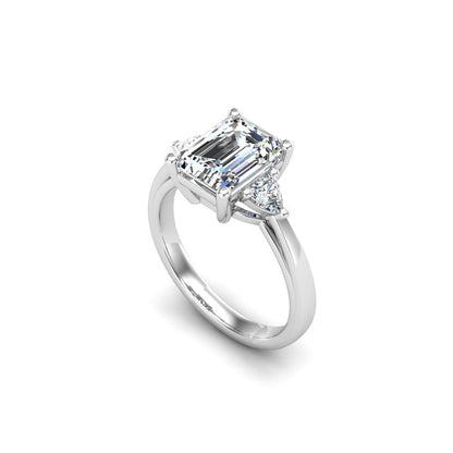 Vanessa Emerald Three-Stone Engagement ring