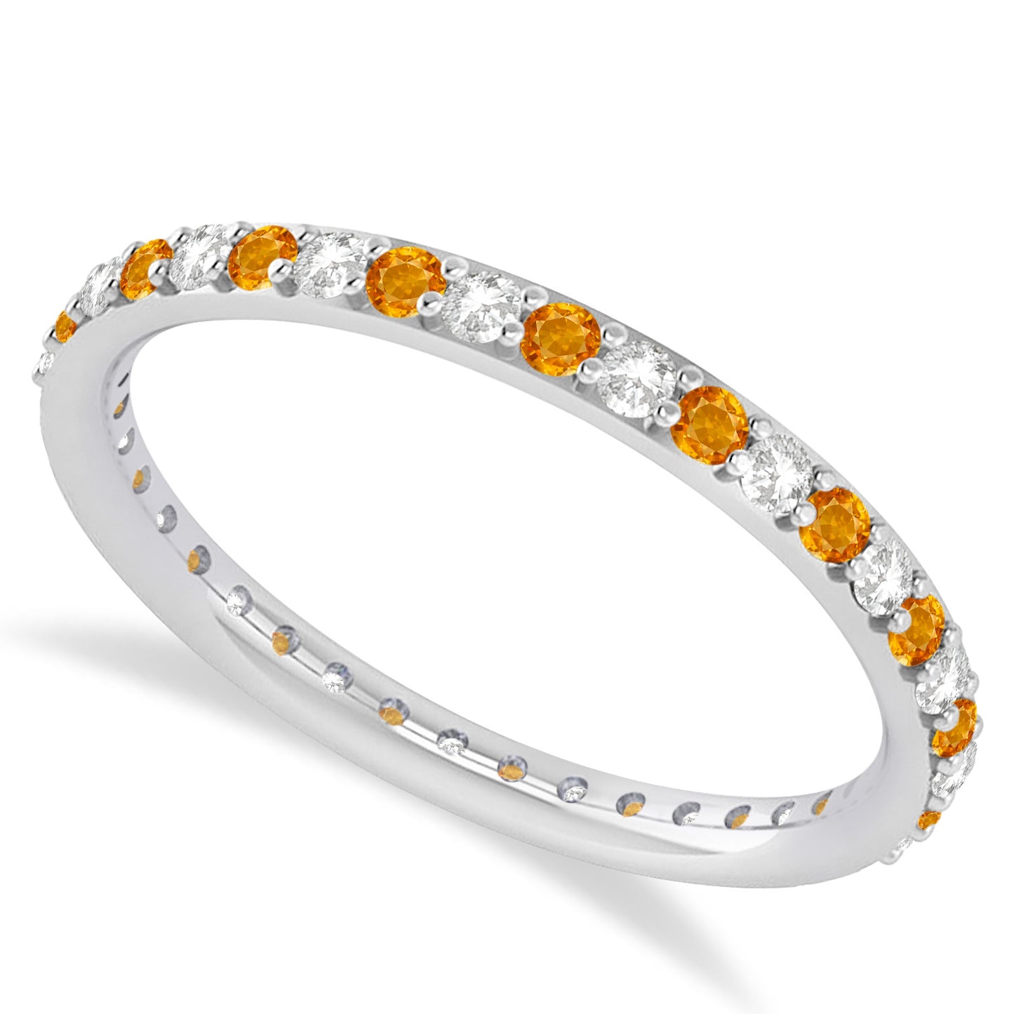 allurez-0.57-ctw-round#round-diamond#citrine-14-k-white-gold-eternity-wedding-band