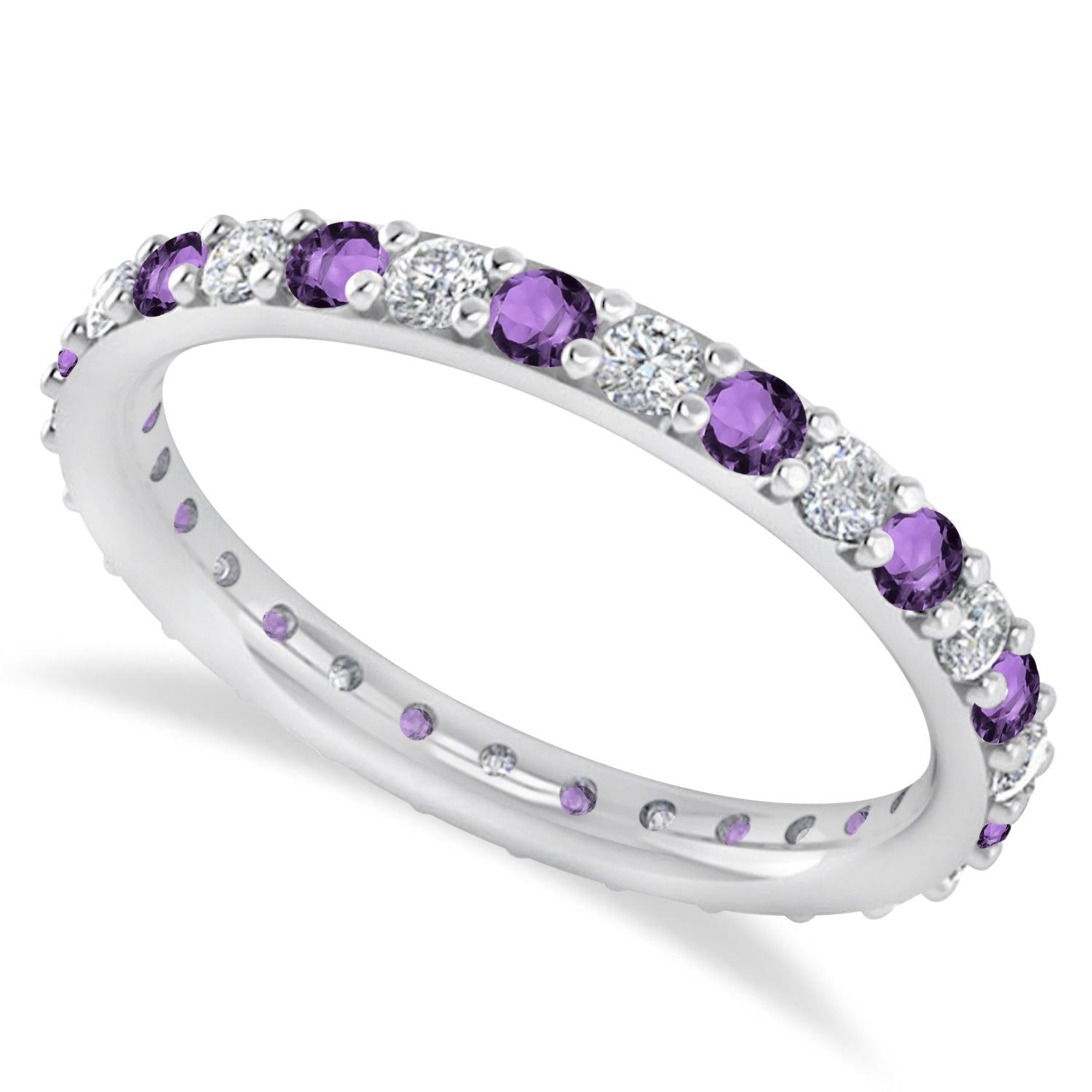 allurez-0.87-ctw-round#round-diamond#amethyst-14-k-white-gold-eternity-wedding-band