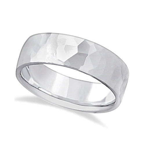 Allurez 18 K White Gold Plain Wedding Band